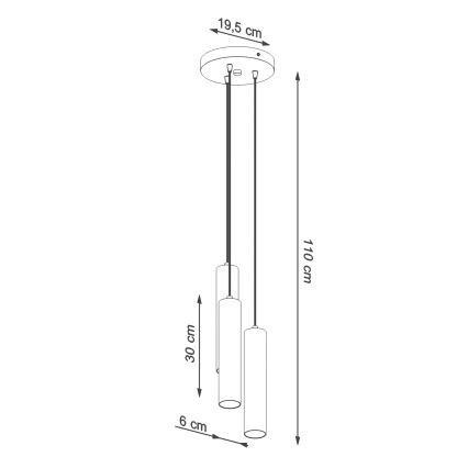 Hängeleuchte LAGOS 3xGU10/10W/230V cremefarben