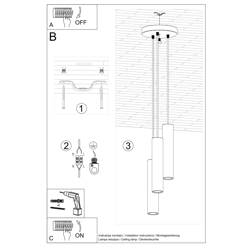 Hängeleuchte LAGOS 3xGU10/10W/230V grün