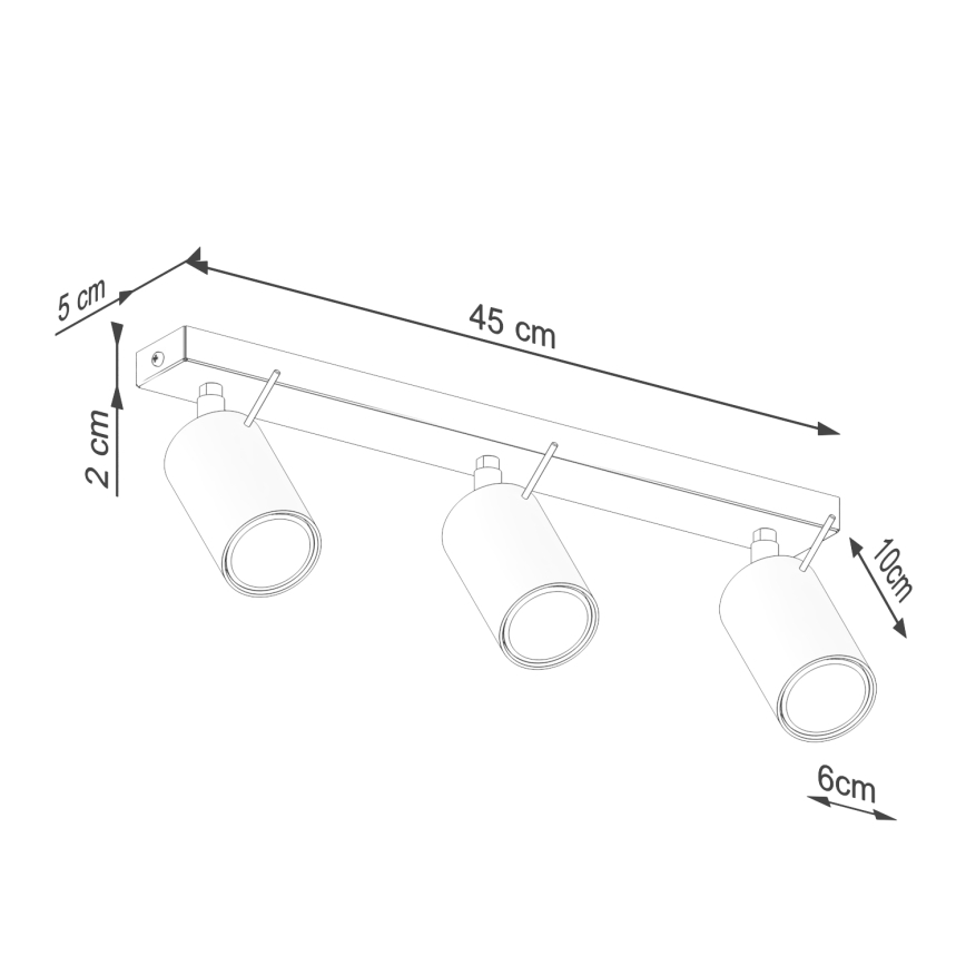 Strahler RING 3xGU10/10W/230V grün
