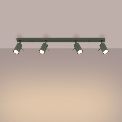 Strahler RING 4xGU10/10W/230V grün