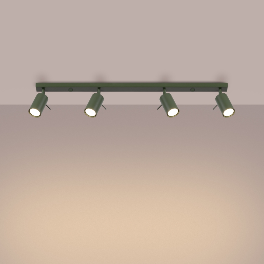 Strahler RING 4xGU10/10W/230V grün