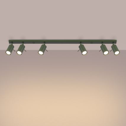 Strahler RING 6xGU10/10W/230V grün