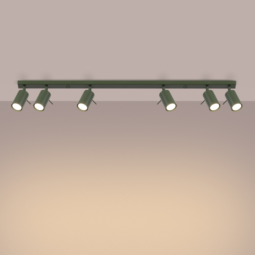 Strahler RING 6xGU10/10W/230V grün