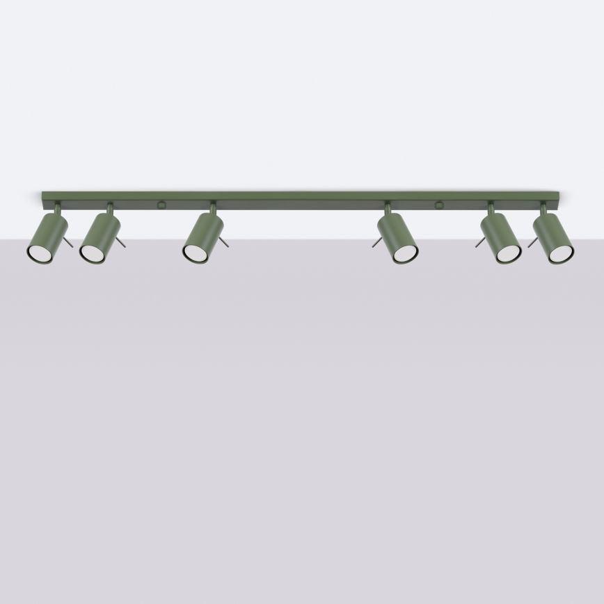 Strahler RING 6xGU10/10W/230V grün