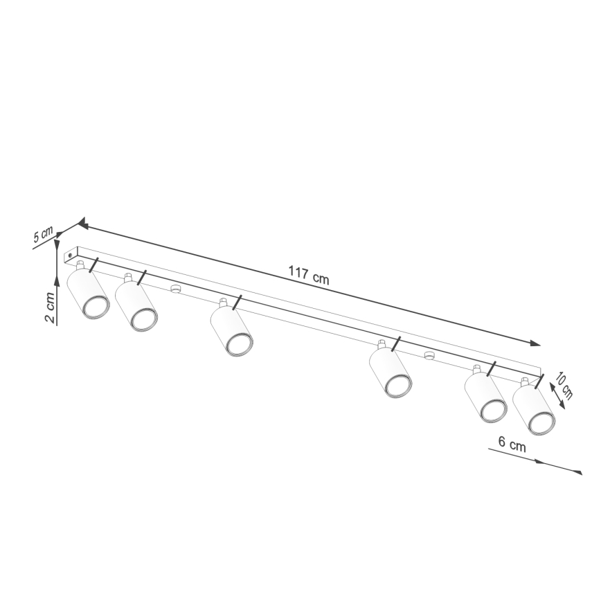 Strahler RING 6xGU10/10W/230V grün