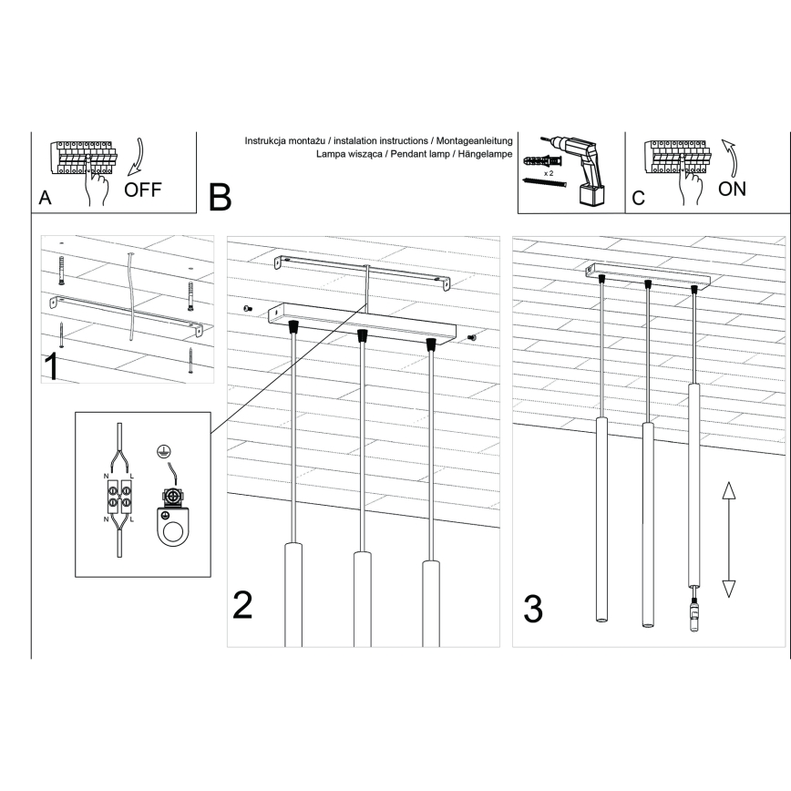 Hängeleuchte PASTELO 3xG9/8W/230V grün