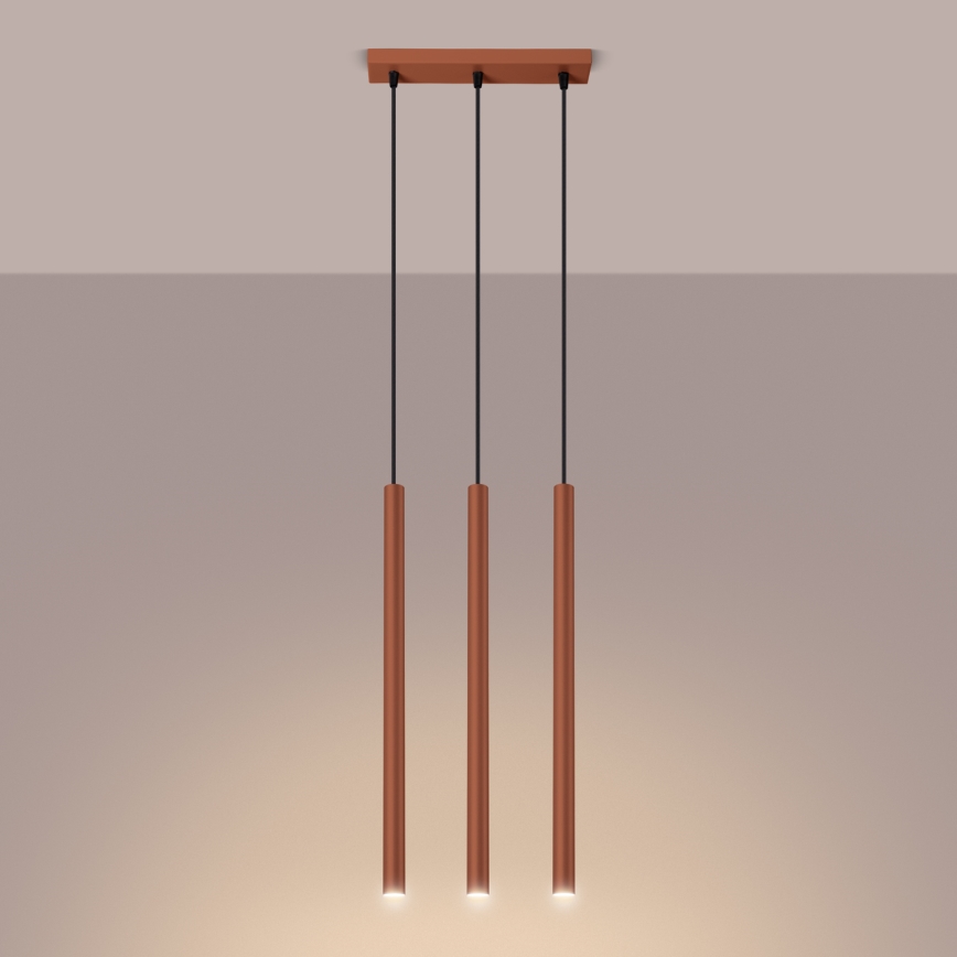 Hängeleuchte PASTELO 3xG9/8W/230V rot
