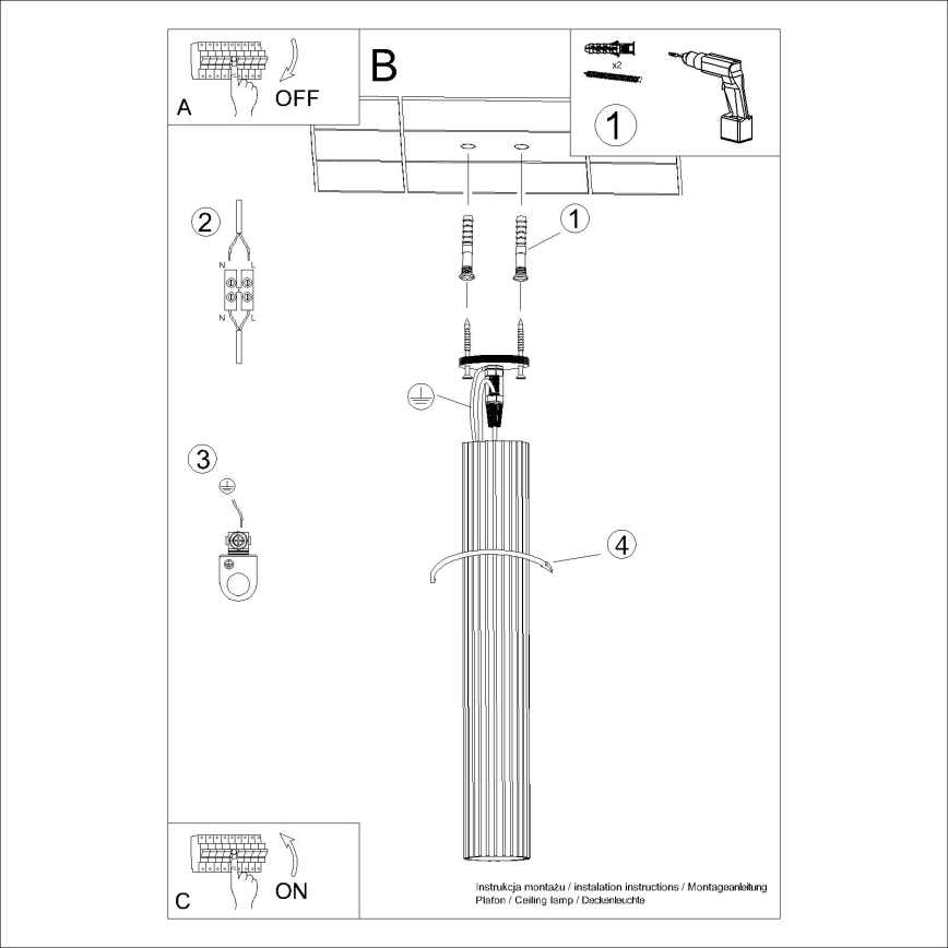 Strahler KARBON 1xGU10/10W/230V 60 cm weiß