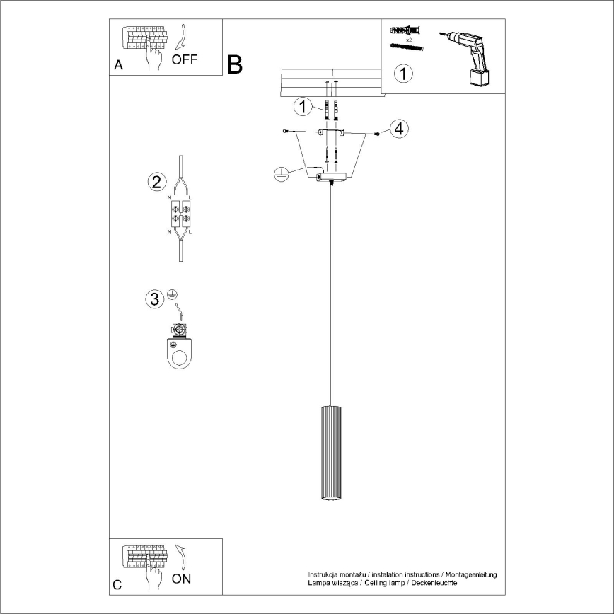 Hängeleuchte KARBON 1xGU10/10W/230V weiß