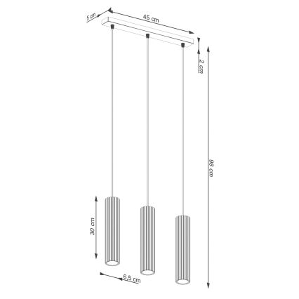 Hängeleuchte KARBON 3xGU10/10W/230V weiß