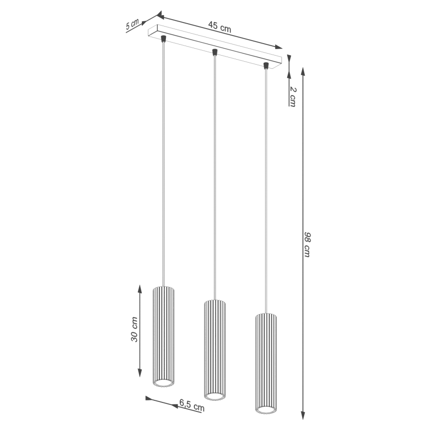 Hängeleuchte KARBON 3xGU10/10W/230V weiß