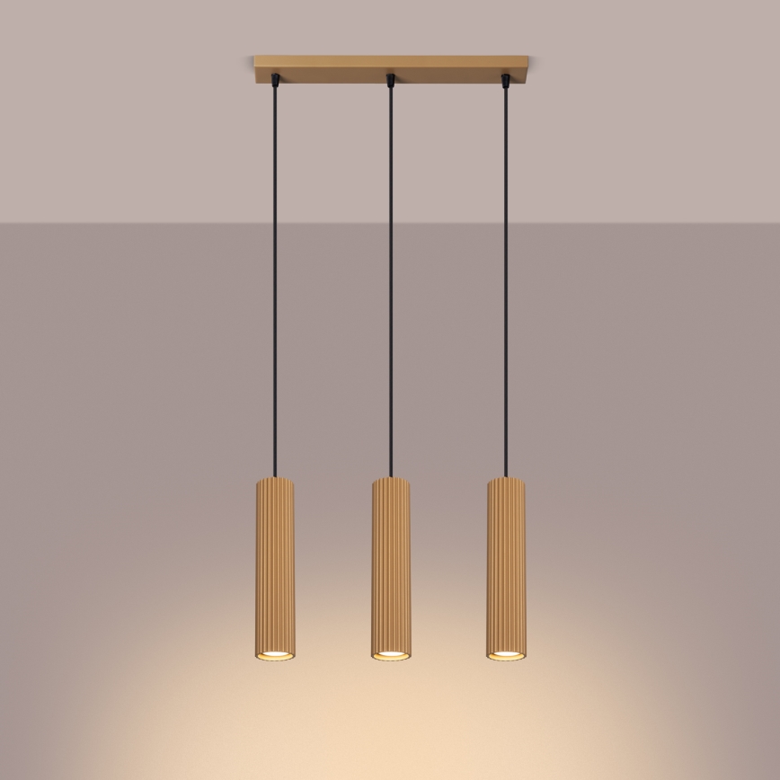 Hängeleuchte KARBON 3xGU10/10W/230V golden