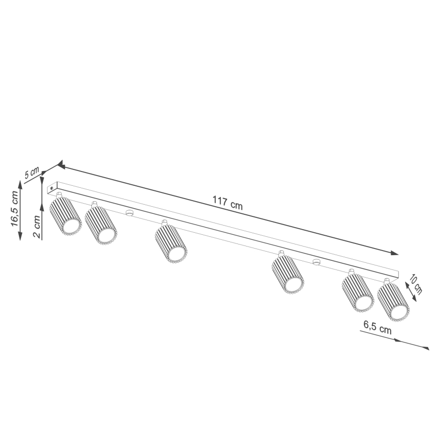 Strahler KARBON 6xGU10/10W/230V golden