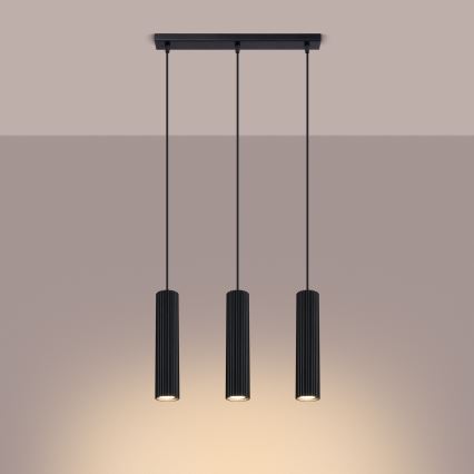 Hängeleuchte KARBON 3xGU10/10W/230V schwarz