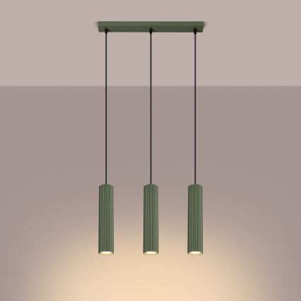 Hängeleuchte KARBON 3xGU10/10W/230V grün
