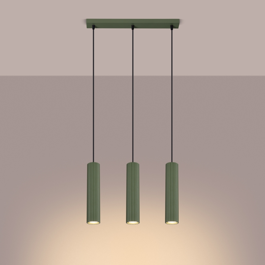 Hängeleuchte KARBON 3xGU10/10W/230V grün