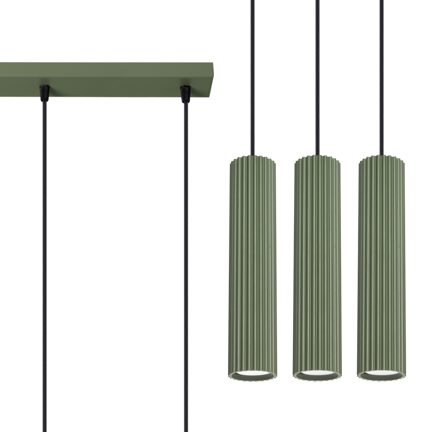 Hängeleuchte KARBON 3xGU10/10W/230V grün