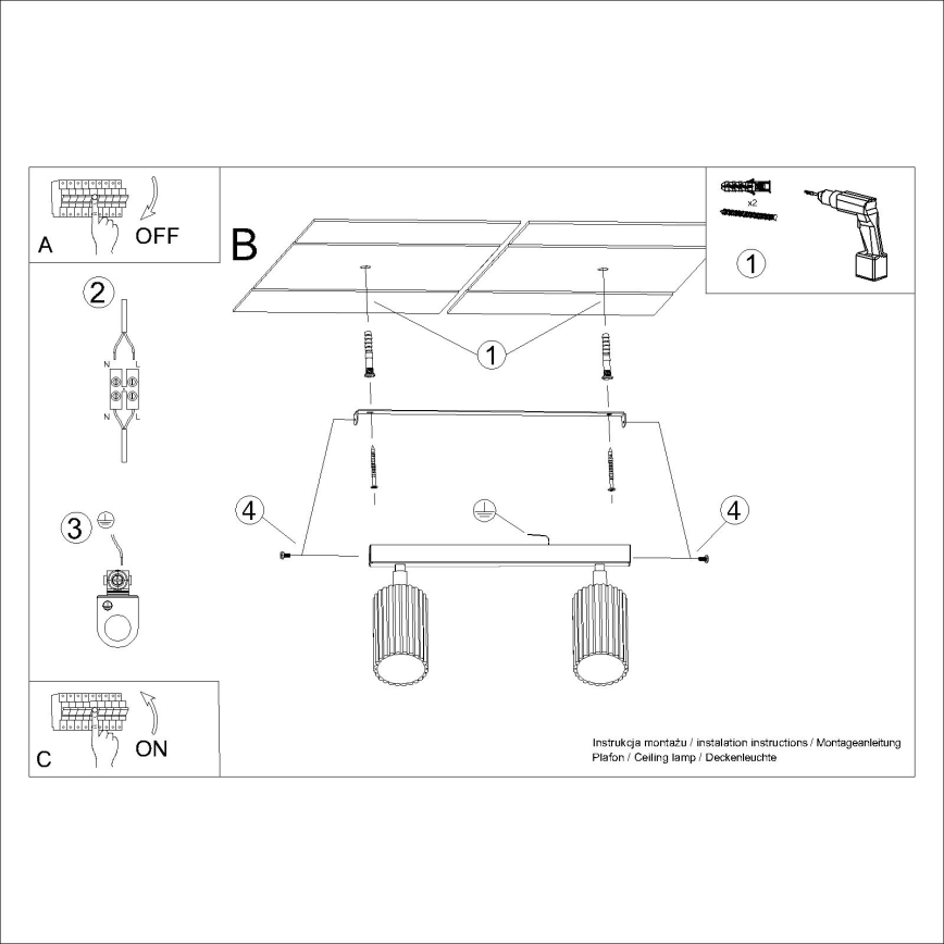Strahler KARBON 2xGU10/10W/230V grün