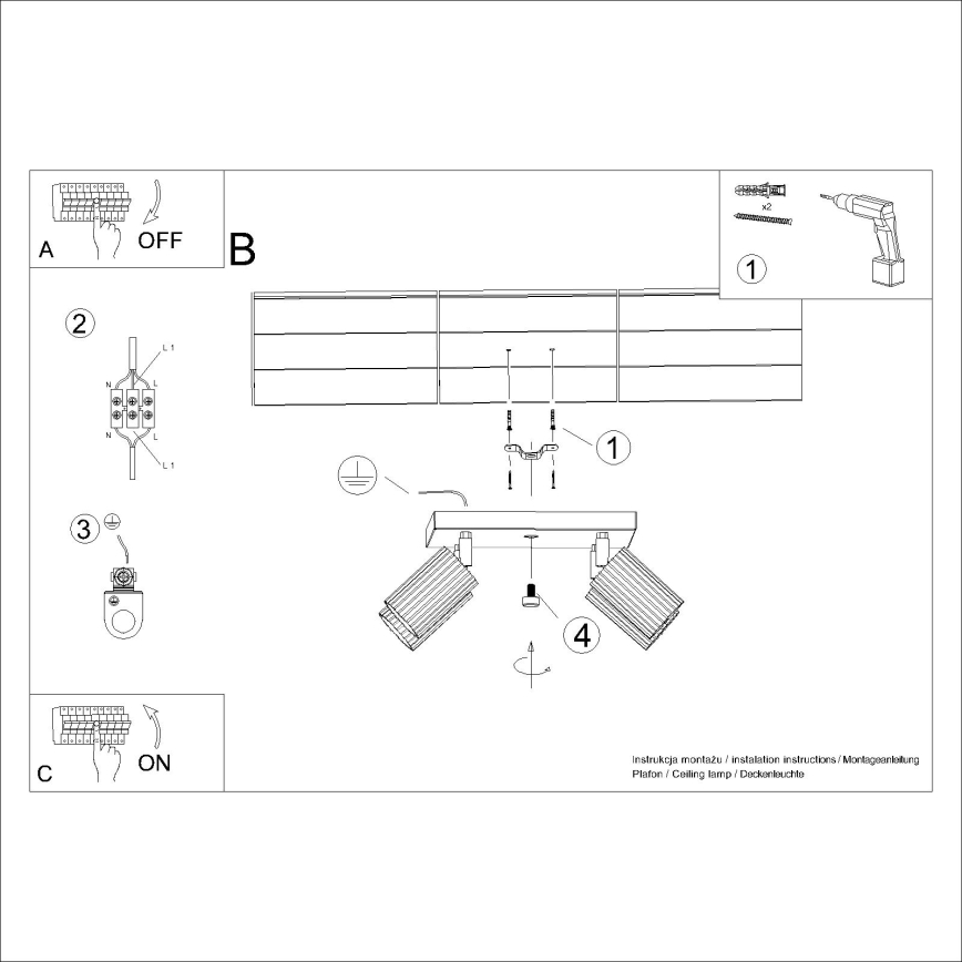 Strahler KARBON 4xGU10/10W/230V grün