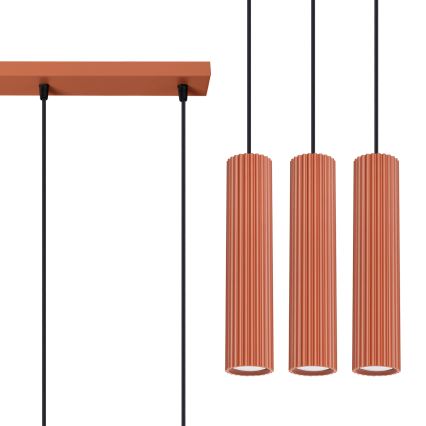 Hängeleuchte KARBON 3xGU10/10W/230V rot