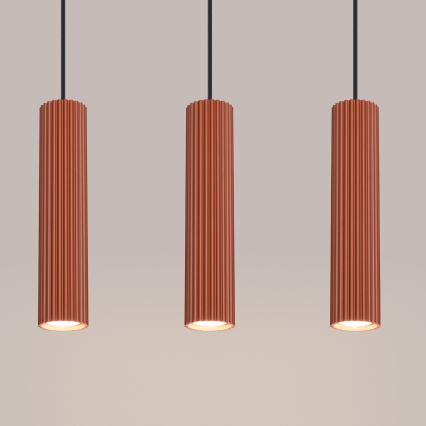 Hängeleuchte KARBON 3xGU10/10W/230V rot