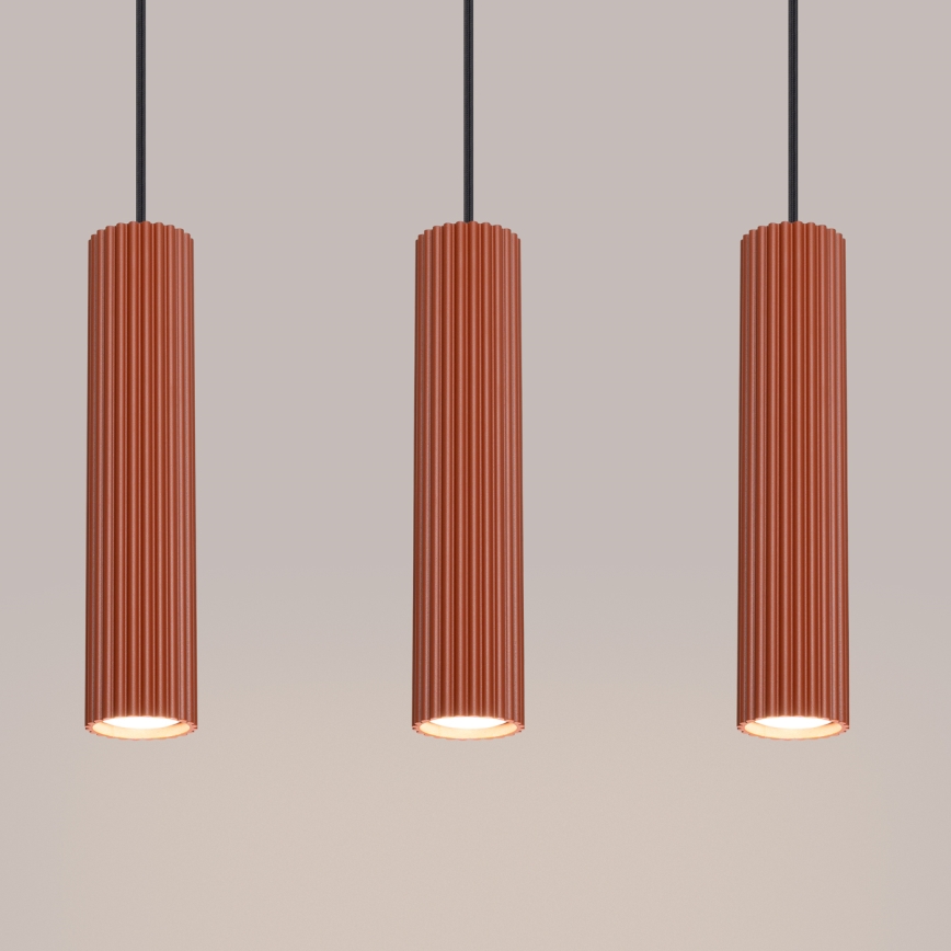 Hängeleuchte KARBON 3xGU10/10W/230V rot