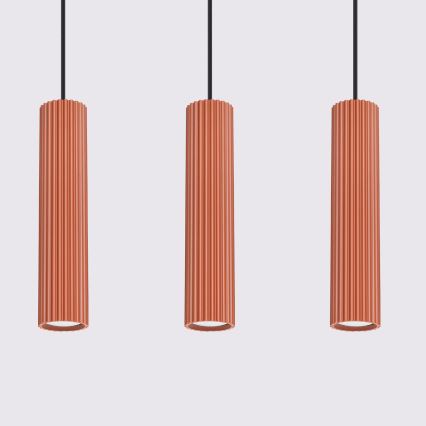 Hängeleuchte KARBON 3xGU10/10W/230V rot
