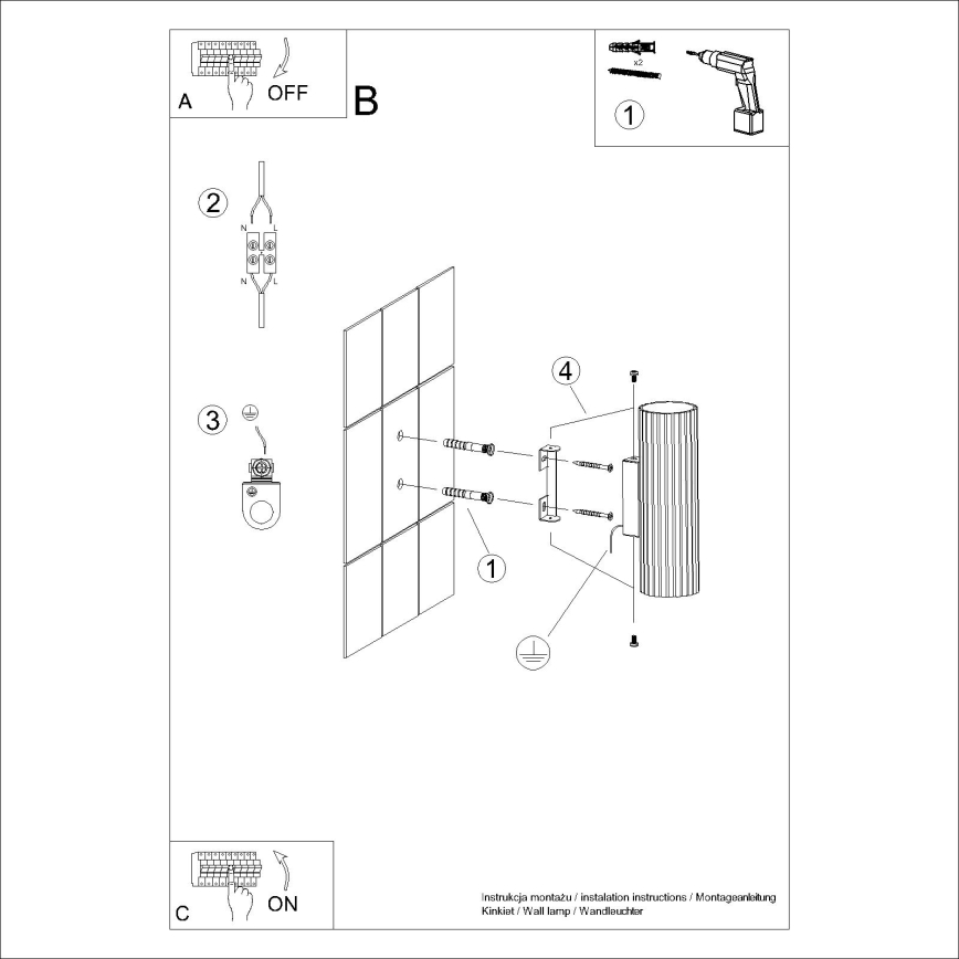 Wandleuchte KARBON 2xGU10/10W/230V cremefarben