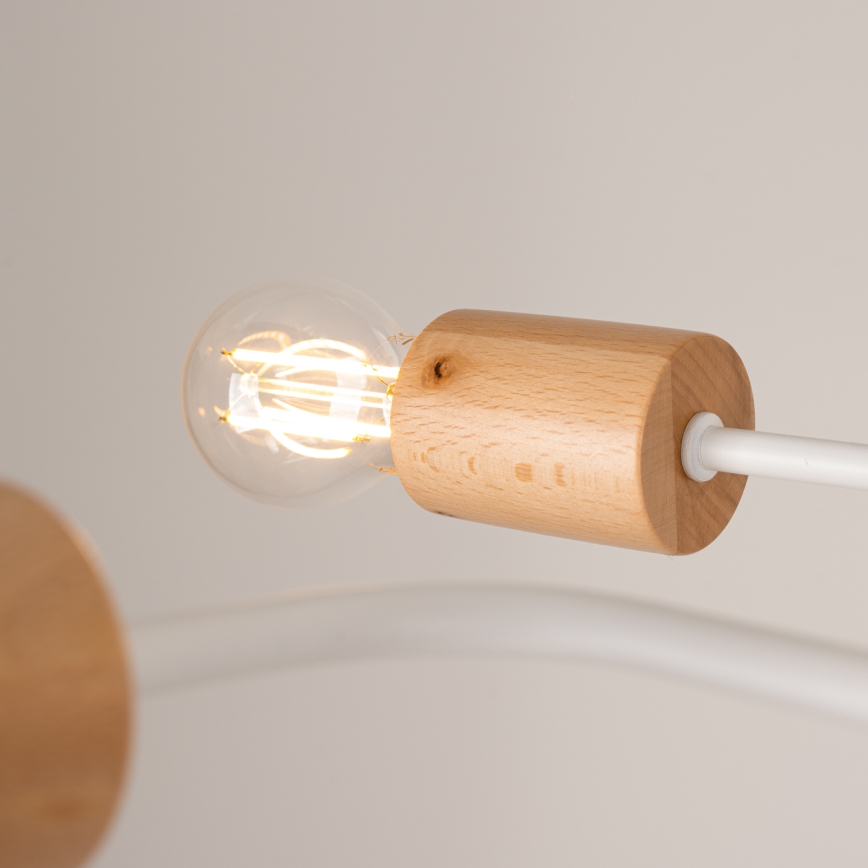Aufbauleuchte TIMBO 6xE27/15W/230V weiß/beige/Buche
