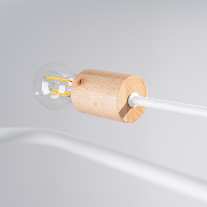 Aufbauleuchte TIMBO 6xE27/15W/230V weiß/beige/Buche