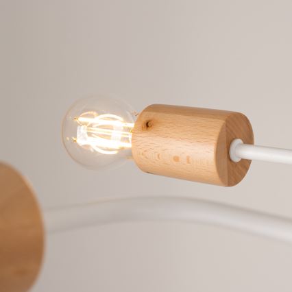 Aufbauleuchte TIMBO 8xE27/15W/230V weiß/beige/Buche