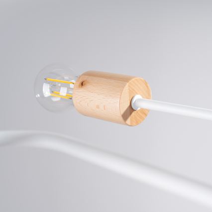Aufbauleuchte TIMBO 8xE27/15W/230V weiß/beige/Buche