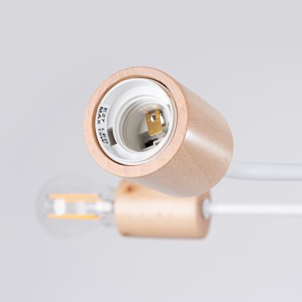 Aufbauleuchte TIMBO 8xE27/15W/230V weiß/beige/Buche