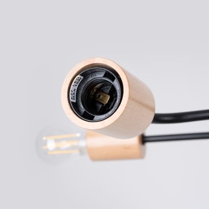 Aufbauleuchte TIMBO 8xE27/15W/230V schwarz/beige/Buche