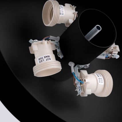 Deckenleuchte OMIQ 4x E27/15W/230V Ø 30 cm, schwarz