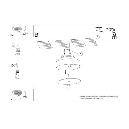 Deckenleuchte OMIQ 4xE27/15W/230V, Ø 30 cm, cremefarben