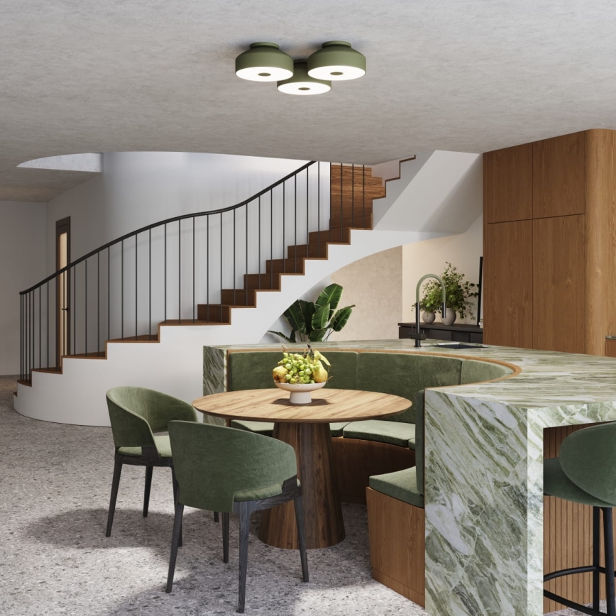 Deckenleuchte OMIQ 4xE27/15W/230V pr. 30 cm grün