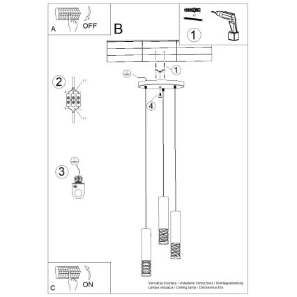 Hängeleuchte LAMI 3xGU10/10W/230V weiß
