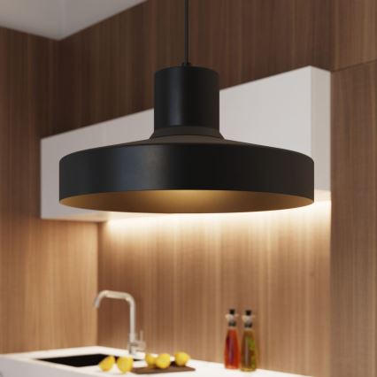 Hängeleuchte BILO 1xE27/15W/230V d 35 cm schwarz