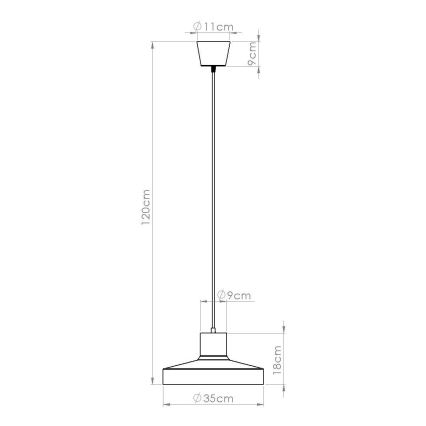 Hängeleuchte BILO 1xE27/15W/230V d 35 cm schwarz
