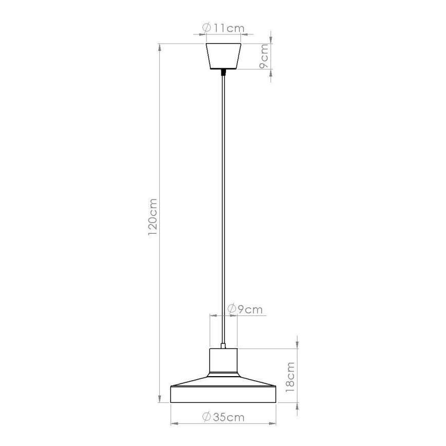 Hängeleuchte BILO 1xE27/15W/230V d 35 cm schwarz