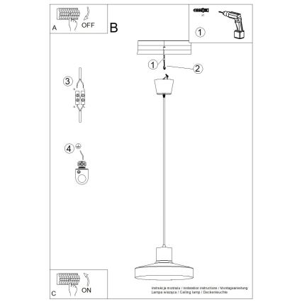 Hängeleuchte BILO 1xE27/15W/230V d 35 cm grün