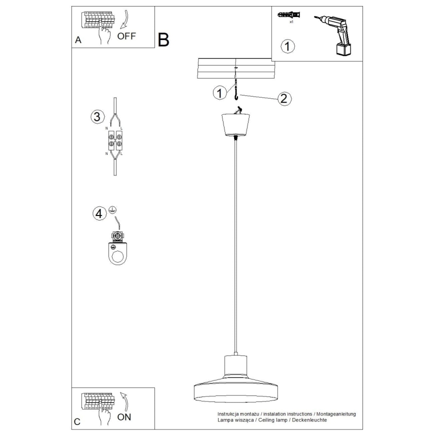 Hängeleuchte BILO 1xE27/15W/230V d 35 cm grün