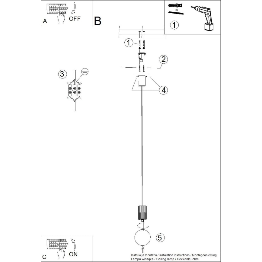Hängeleuchte HALO 1xG9/8W/230V d 12 cm weiß