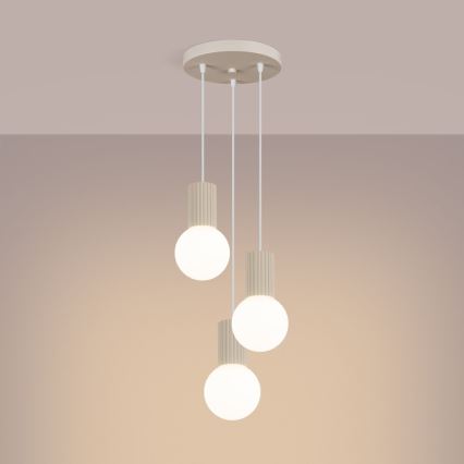 Hängeleuchte HALO 3xG9/8W/230V d 25 cm cremefarben