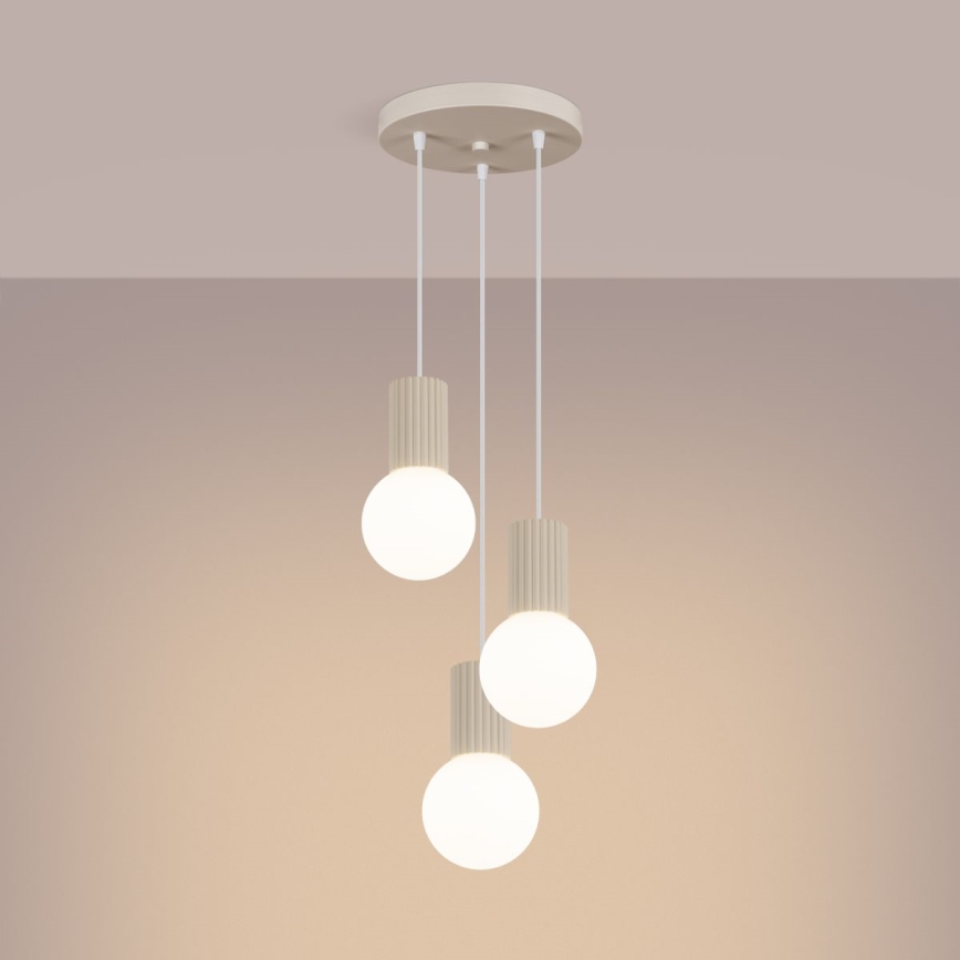 Hängeleuchte HALO 3xG9/8W/230V d 25 cm cremefarben