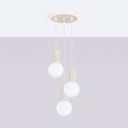 Hängeleuchte HALO 3xG9/8W/230V d 25 cm cremefarben
