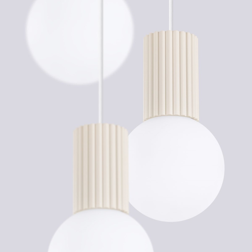 Hängeleuchte HALO 3xG9/8W/230V d 25 cm cremefarben