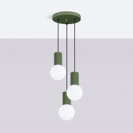 Hängeleuchte HALO 3xG9/8W/230V d 25 cm grün