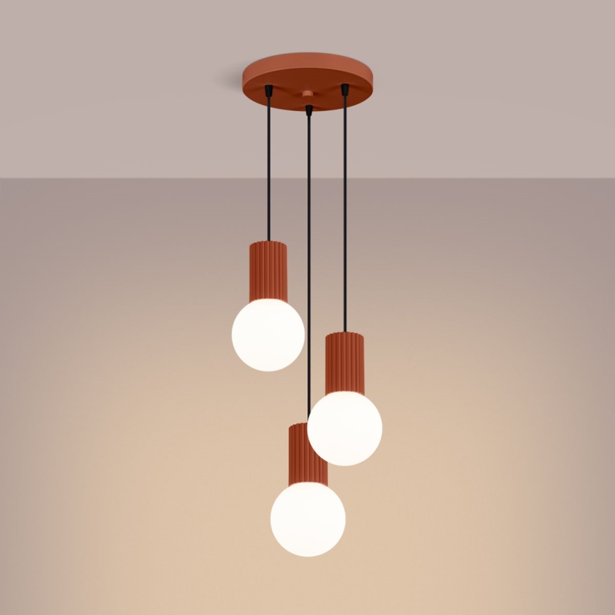 Hängeleuchte HALO 3xG9/8W/230V d 25 cm orange